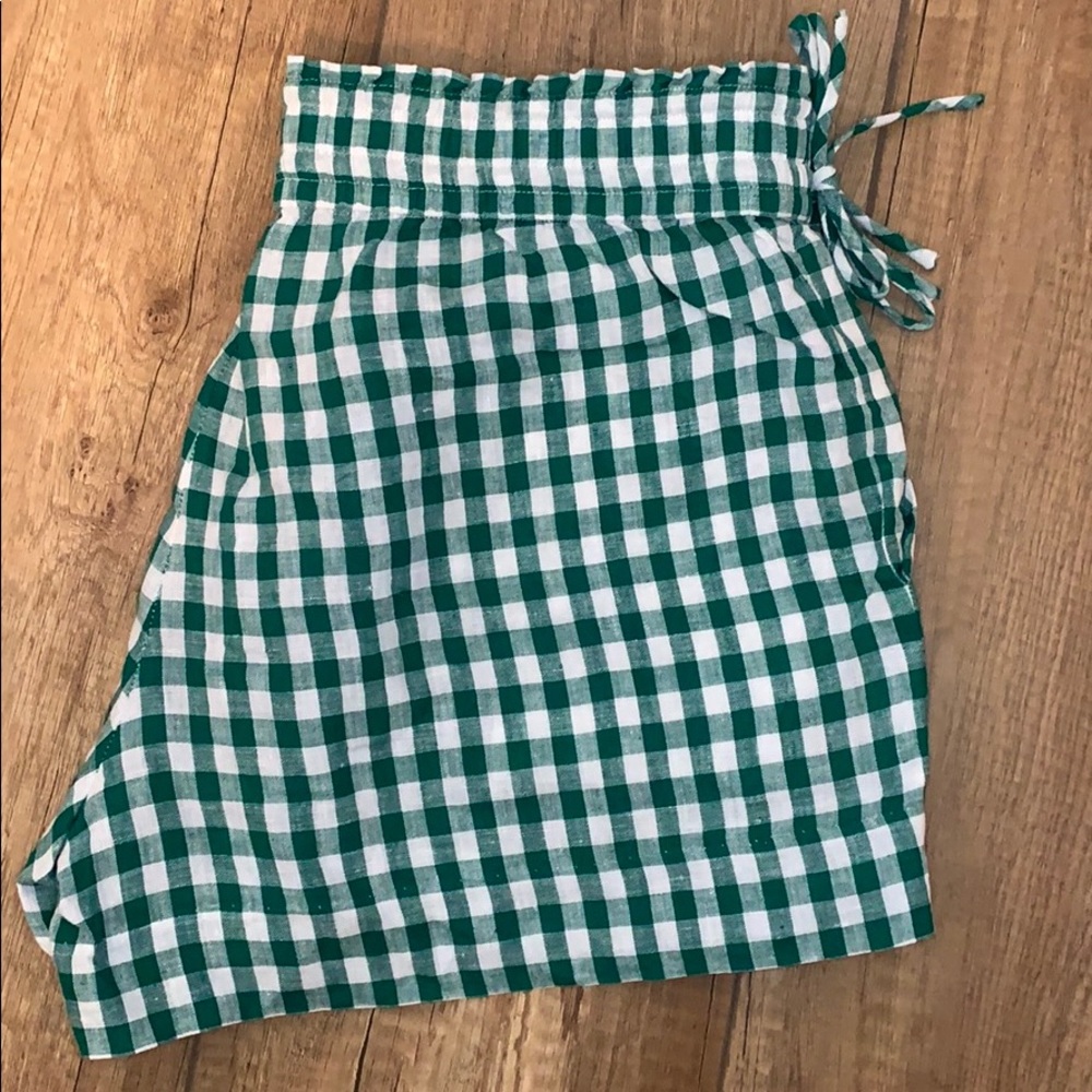 J Crew Gingham Cotton Shorts Size Small